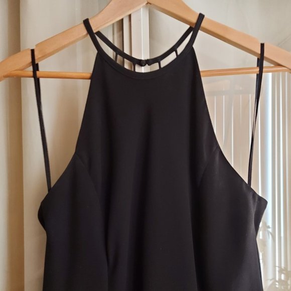 Black Halter-Style Petite Dress - Size 14P - Worn Once - Picture 3 of 8